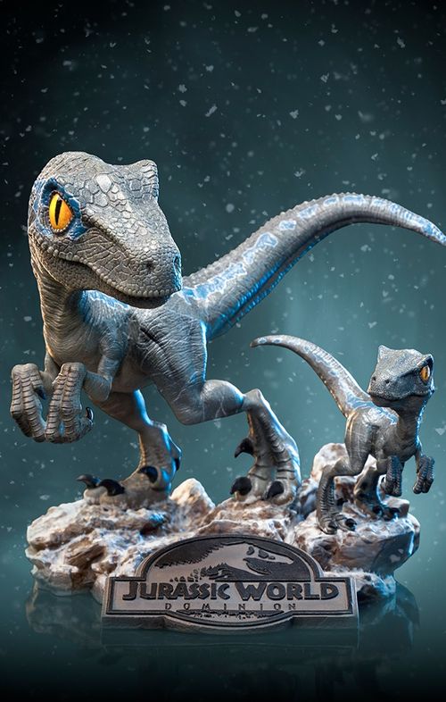 Statue Blue and Beta - Jurassic World: Dominion - MiniCo - Iron Studios