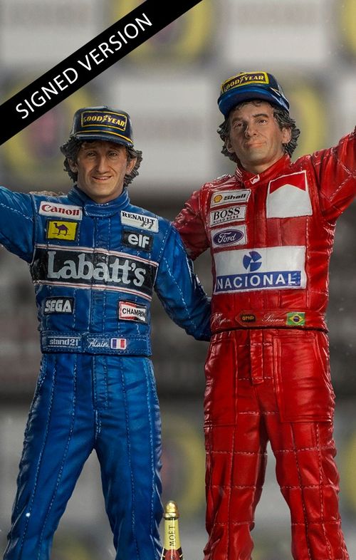 Statue Ayrton Senna and Alain Prost  Deluxe Signed by Alain Prost Version - The Last Podium - Art Scale 1/10 - Iron Studios