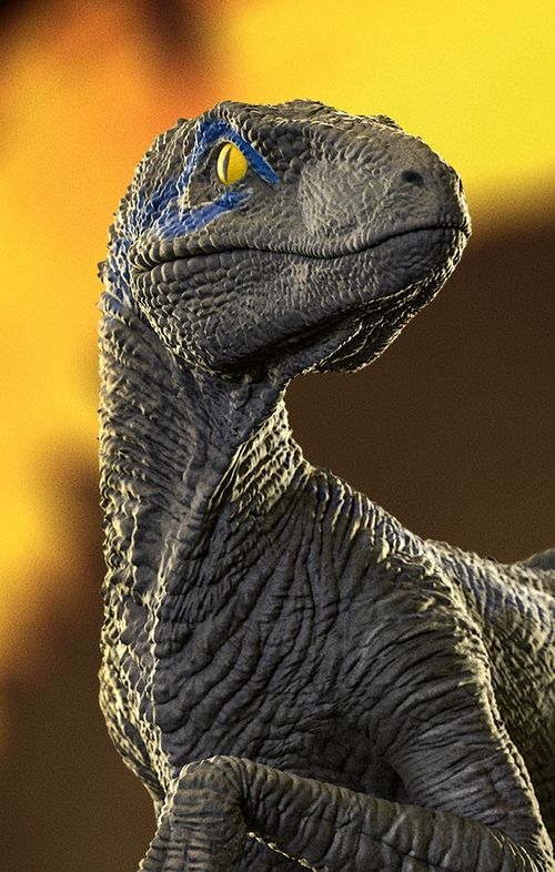 Statue Velociraptor Blue B - Jurassic World - Icons - Iron Studios